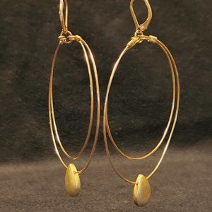 Gold Teardrop Bangle/Hoop Earrings